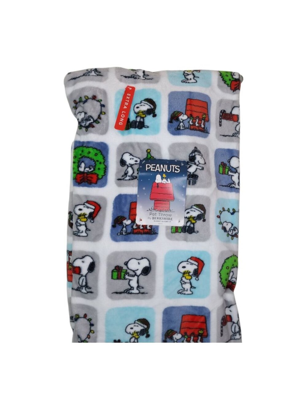 Peanuts Snoopy Cartoon Plush Pet Throw Blanket 60" X 70" By Berkshire Christmas